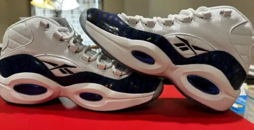 reebok question Mid x Panini Tiger Prizm White/Classic Cobalt/Black Mens Size 9-0