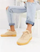 Бежевые кроссовки Reebok Club С-Кремовый-0