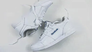 Reebok Workout Plus БЕЛЫЙ/КОРОЛЕВЫЙ | На ногах + детальный вид