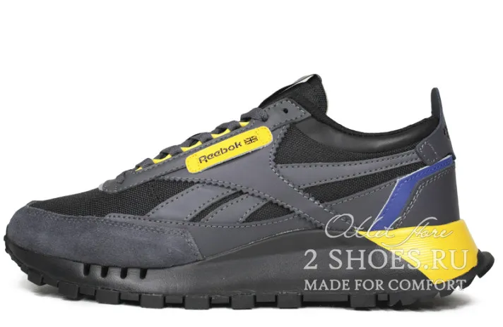 Кроссовки Reebok Classic Leather Legacy Grey Yellow-3