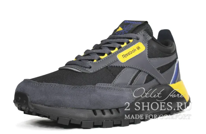 Кроссовки Reebok Classic Leather Legacy Grey Yellow-1