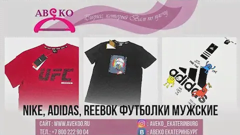 203-0459(2). Nike, Adidas, Reebok Футболки мужские Сток | АВЕКО