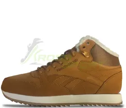 Reebok Classic Mid с мехом light brown