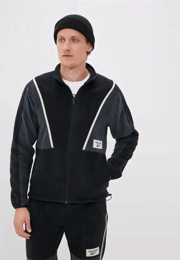 Олимпийка Reebok Classic. Цвет: черный. Сезон: Осень-зима 2020/2021.