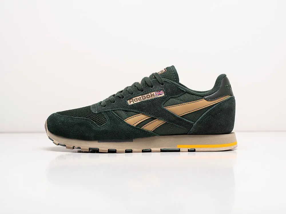 мужские кроссовки Reebok Classic Leather Suede Green / Grey / Beige