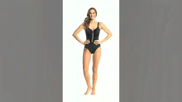 Reebok Mad Dash Women's Front Zip Sweetheart Neck Chlorine Resistant One Piece... | SwimOutlet.com