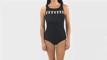 Reebok Pretty Pleatz U Back One Piece | SwimOutlet.com