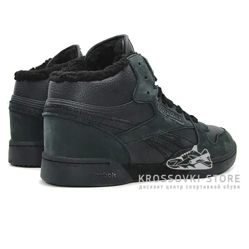 Зимние Reebok Classic Exertion Mid Black/Dark Green With Fur-4