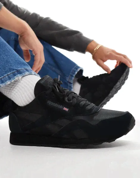 Reebok Classic Nylon trainers in black-4