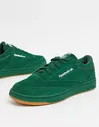Замшевые кроссовки цвета хаки Reebok Club C 85-Зеленый
