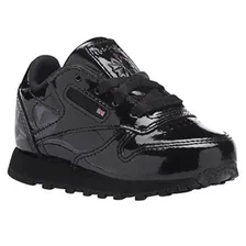 Тапочки и чешки Reebok Unisex Baby Classic Leather Patent Sneaker, Schwarz (Black), 19.5 EU