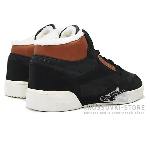 Зимние Reebok Classic Exertion Mid Black/Brown/White With Fur-1