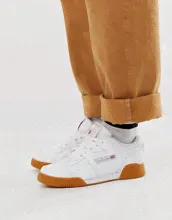 Белые кроссовки с резиновой подошвой Reebok Workout-Бeлый