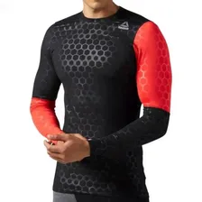 Рашгард Reebok HEXAWARM - black/glow red