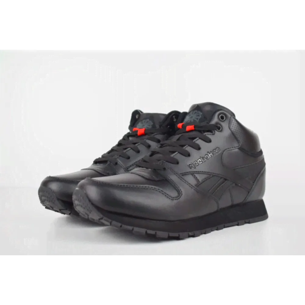 Reebok Classic Черные высокие (Зимние с мехом)