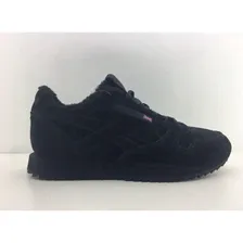 Reebok Classic Черные замшевые (Зимние с мехом)