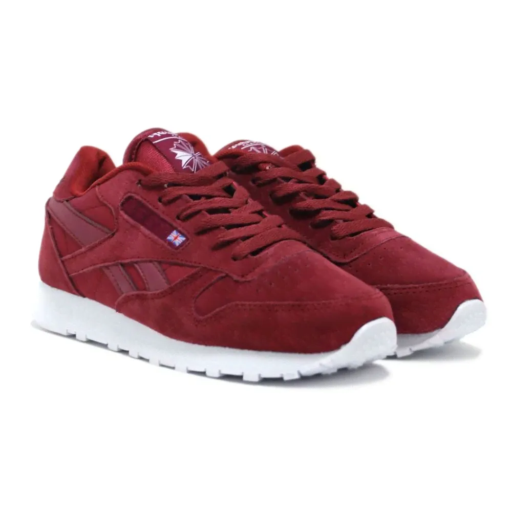 Reebok Classic (Бордовый) Замша-1