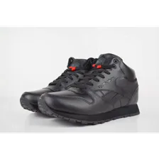 Reebok Classic Черные высокие (Зимние с мехом)