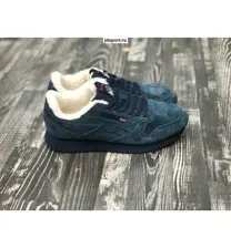 Зимние Reebok Classic Blue с мехом