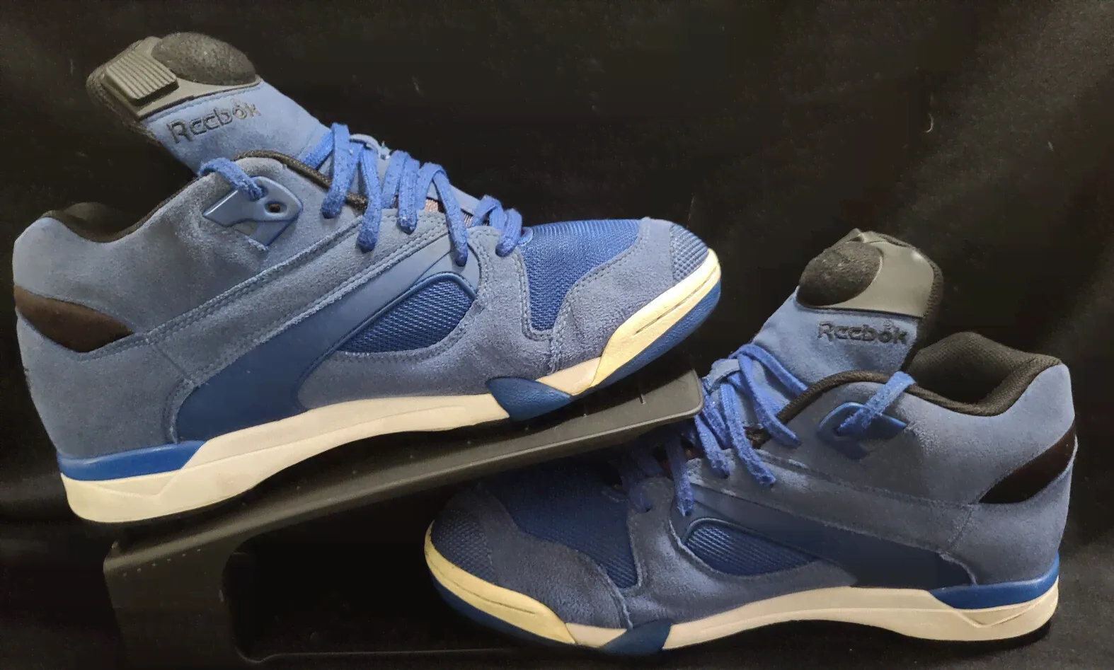 Rare reebok court victory pump Royal Blue Suede Hexalite FLU Sz11 107102231-0