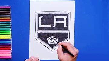 How to draw the Los Angeles Kings Logo (NHL Team)