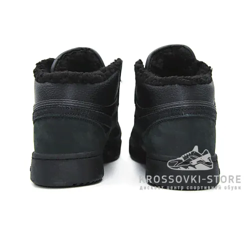 Зимние Reebok Classic Exertion Mid Black/Dark Green With Fur-2