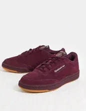 Замшевые кроссовки бордового цвета Reebok Club C 85-Красный-0